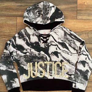 Justice crop sweatshirt hoodie size 10. EUC